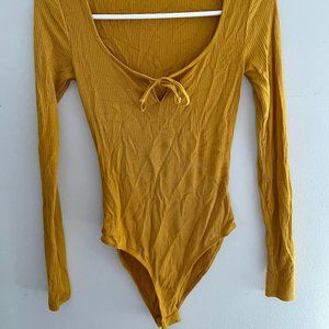Mustard Cutout Bodysuit